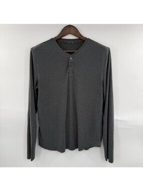 Kit and Ace First Class Henley Tee Men’s Size Small Gray Long Sleeve Minimalist
